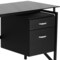 Emma and Oliver Two Drawer Pedestal Desk with Tempered Glass Top and Metal Frame